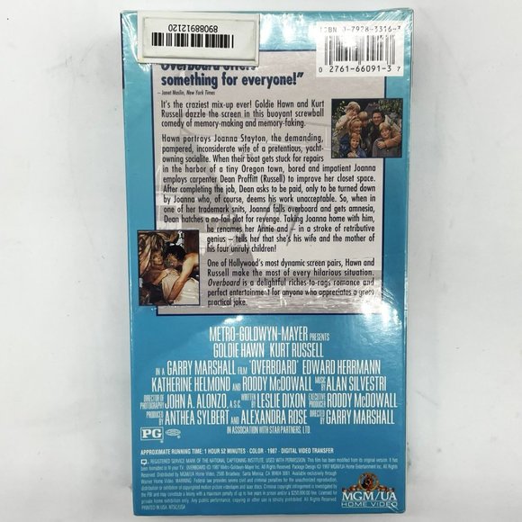 Vintage 1987 Goldie Hawn-Kurt Russell Overboard VHS Movie-Factory Sealed-PG - Picture 2 of 4
